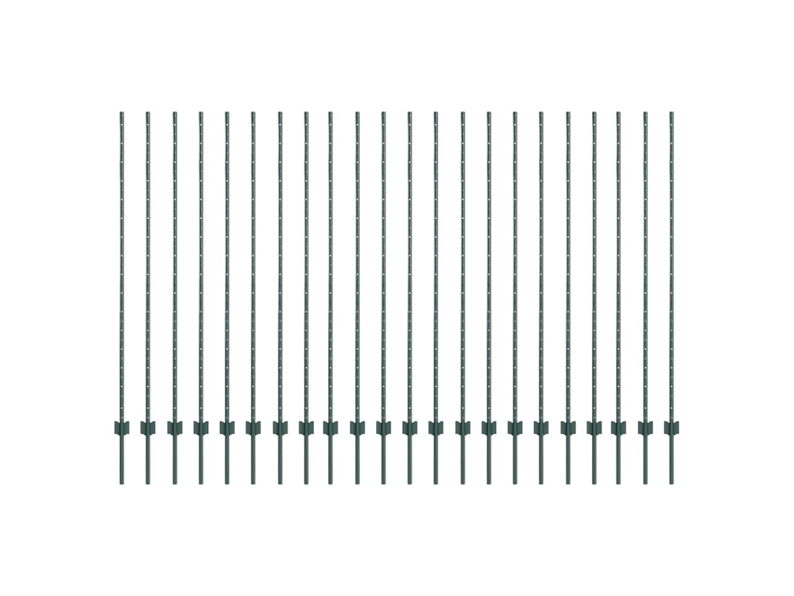 Conjunto 22 Poste De Jardim Vidaxl Verde Aço (200 Cm)