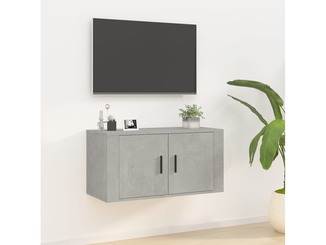 Vidaxl Móvel De Tv De Parede 80x34,5x40 Cm Cinzento Cimento