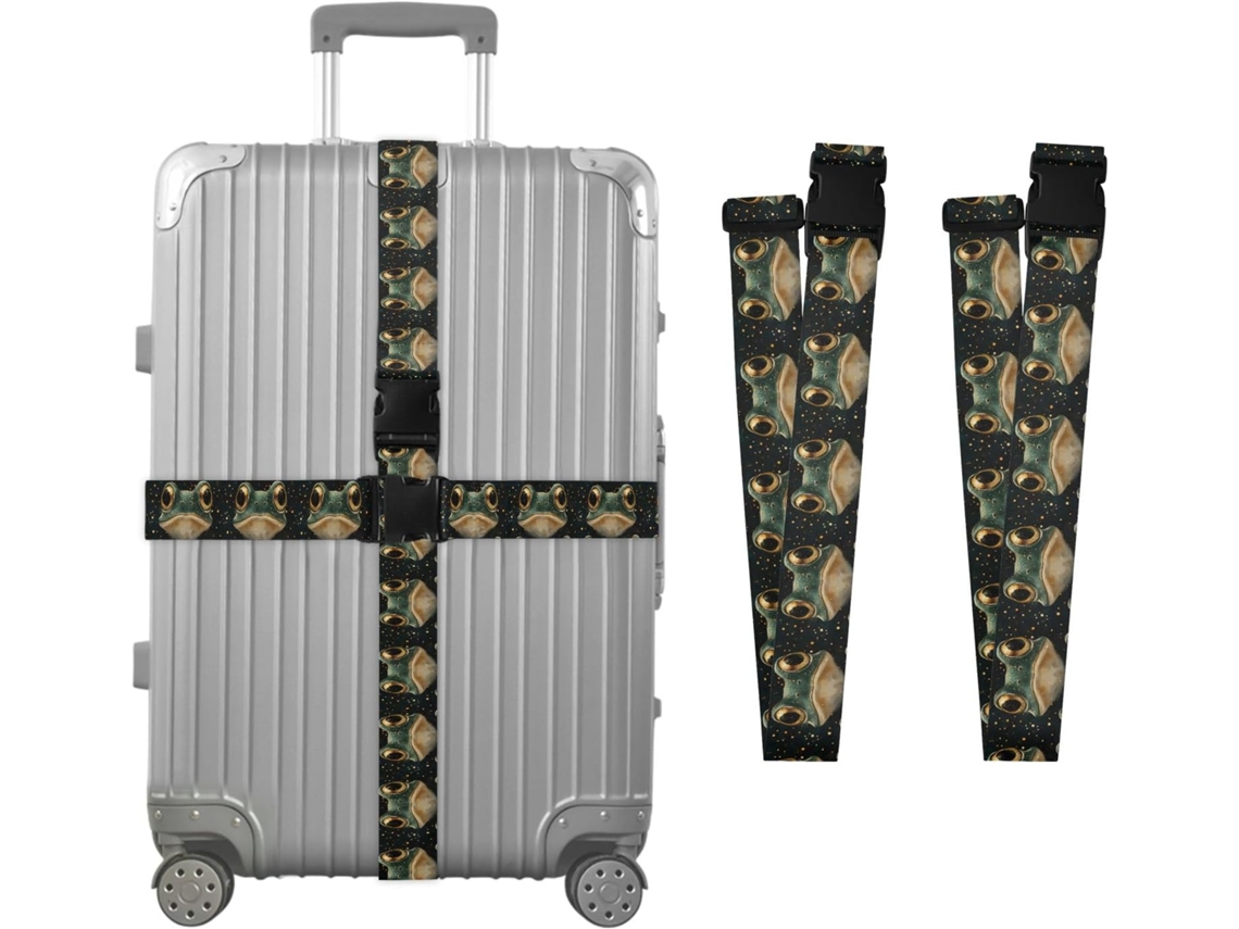 Conjunto De 2 Cintas Bagagem Personalizadas Frog Com Fivelas