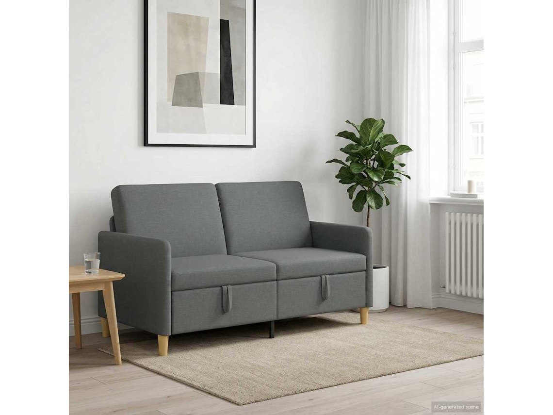 Vidaxl Sofa Com Armazenamento Cinzento-escuro 152 X 78 X 87 Cm