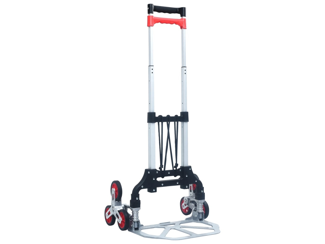 Vidaxl Carrinho Transporte Escadas Dobrável 70 Kg Alumínio Prateado