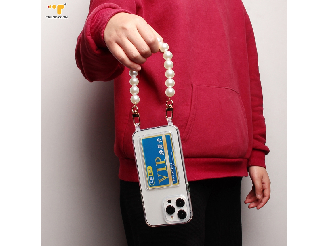 Qd-nova Pulseira De Cordão Com Pingente De Corrente De Pérola Tpu À Prova De Choque Da Moda, Dourada, Para Celular, Corrente Portátil Para Iphone Para
