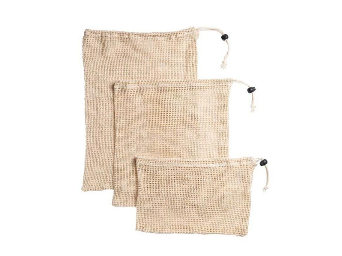3 Sacolas De Malha Reutilizáveis ​​para Compras Avulsas