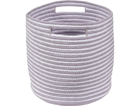 Cesto Infantil HAPPY DECOR KIDS A Rayas (Roxo, Branco - Algodão - 30x30x30 cm)