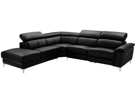 Sofá LINEA SOFA Sitia (Pele - Preto - 100x293x250 cm)