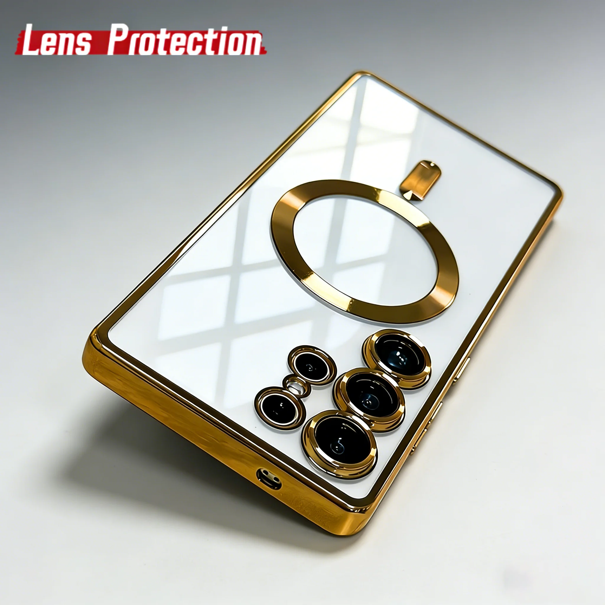 Capa Protetora Samsung Magsafe Com Carregamento Sem Fio Magnético (galaxy S25 Dourado)