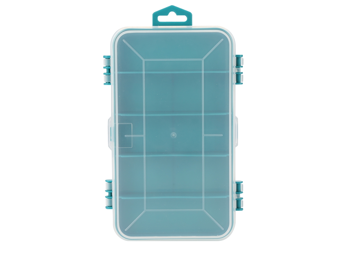 Caja De Almacenamiento Portátil De Componentes Con Tapa Transparente Doble Lado Color Verde