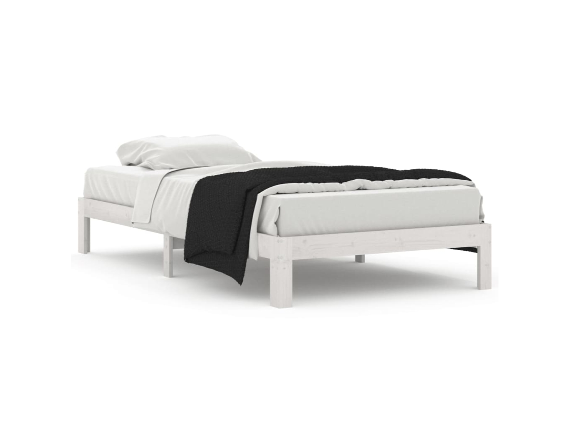 Bed Frame, Bed Frames Vidaxl Branco Madeira De Pinho (100 X 200 Cm)