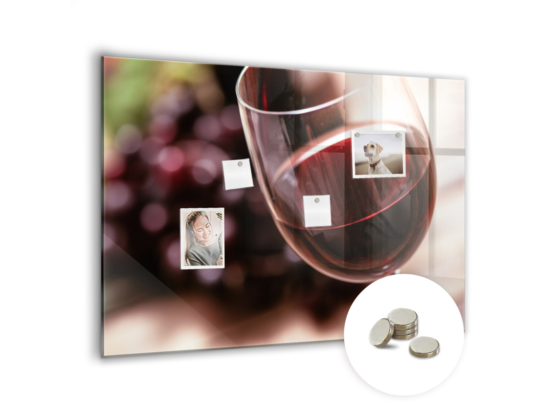 Quadro Magnético Taça De Vinho Tinto Para A Cozinha Espelharte (100x70 Cm)