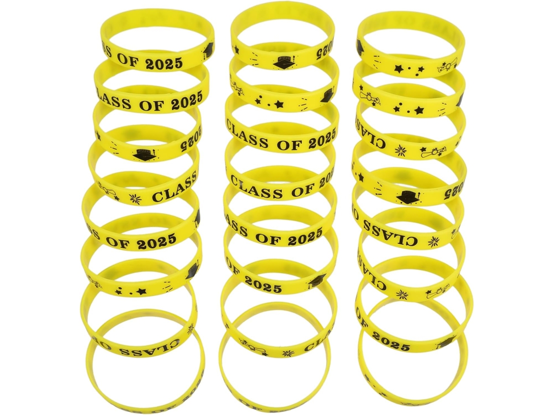 Pulseiras De Silicone Para Lembrancinhas Formatura 2025, Pulseiras Elásticas Duráveis Para Comemorações, Pacote Com 24 Unidades