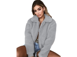 Fasst abrigo de Alpaca Suave para Mulher Moda Nova Cor Sólida Quente
