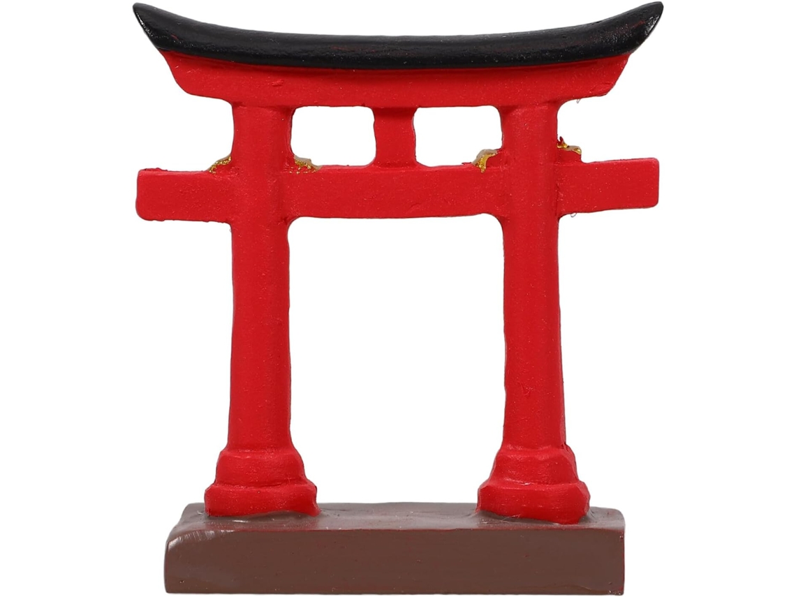 Miniatura Portão Torii Vermelho 1 Resina Decoração Aquário Ornamento Japonês Jardim Micro Paisagens Internas GOKOCO