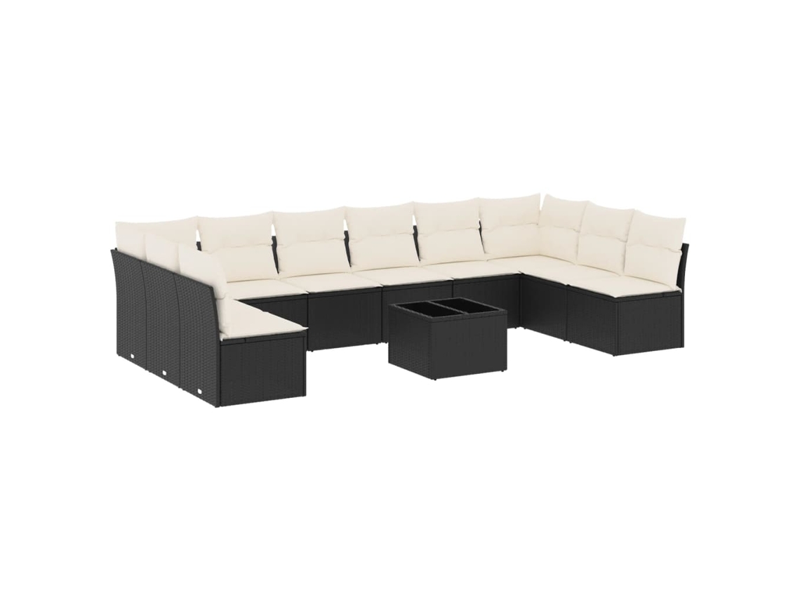 Garden Sofa Set, Garden Sofa Sets Vidaxl Preto Rattan / Vime (n/a)