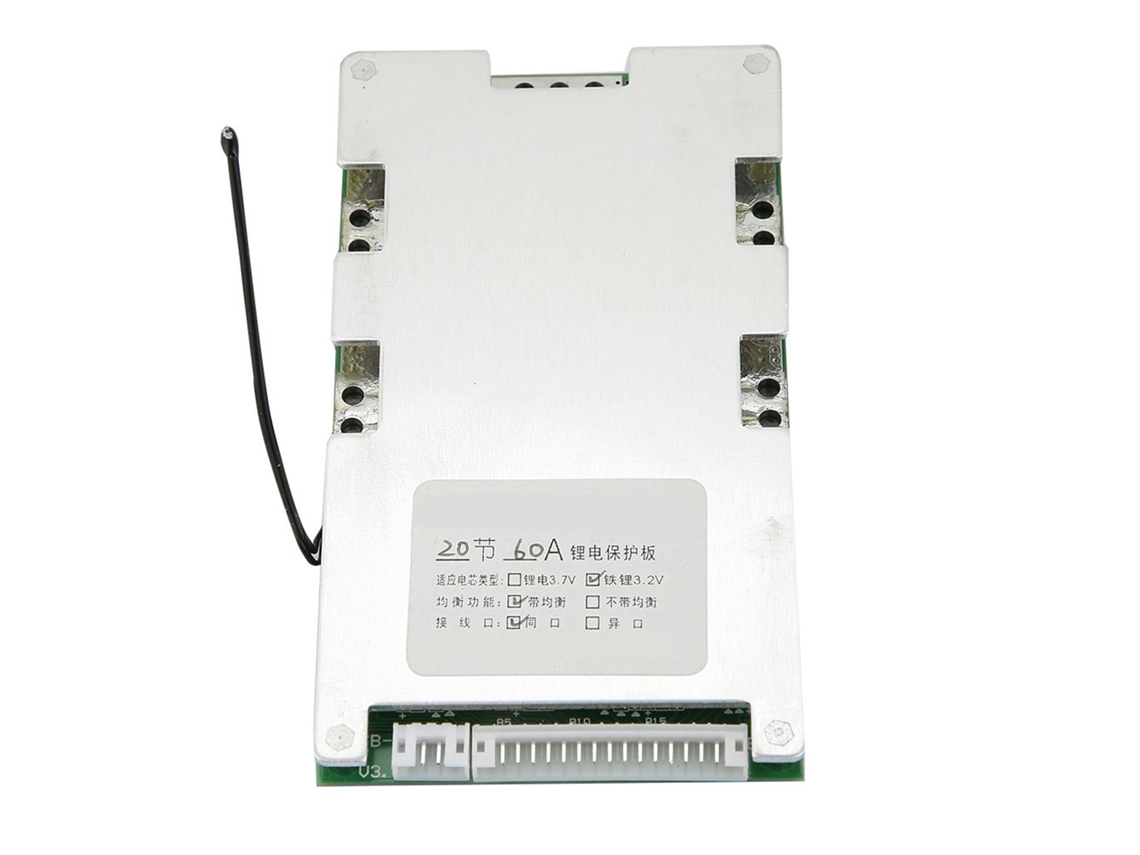 Placa de Proteção Bateria Lítio 20S 60A 3.2V Célula Life BMS PCB Carga Balanceada S/MARCA