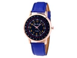 Relógio masculino Zhoulianfa, analógico, de quartzo, com pulseira de couro PU (azul royal)