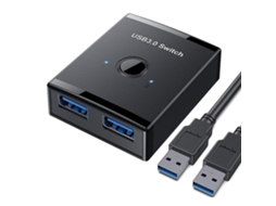 Comutador KVM bidirecional USB 3.0 Slowmoose (2 entradas, 1 saída/1 entrada, 2 saídas)