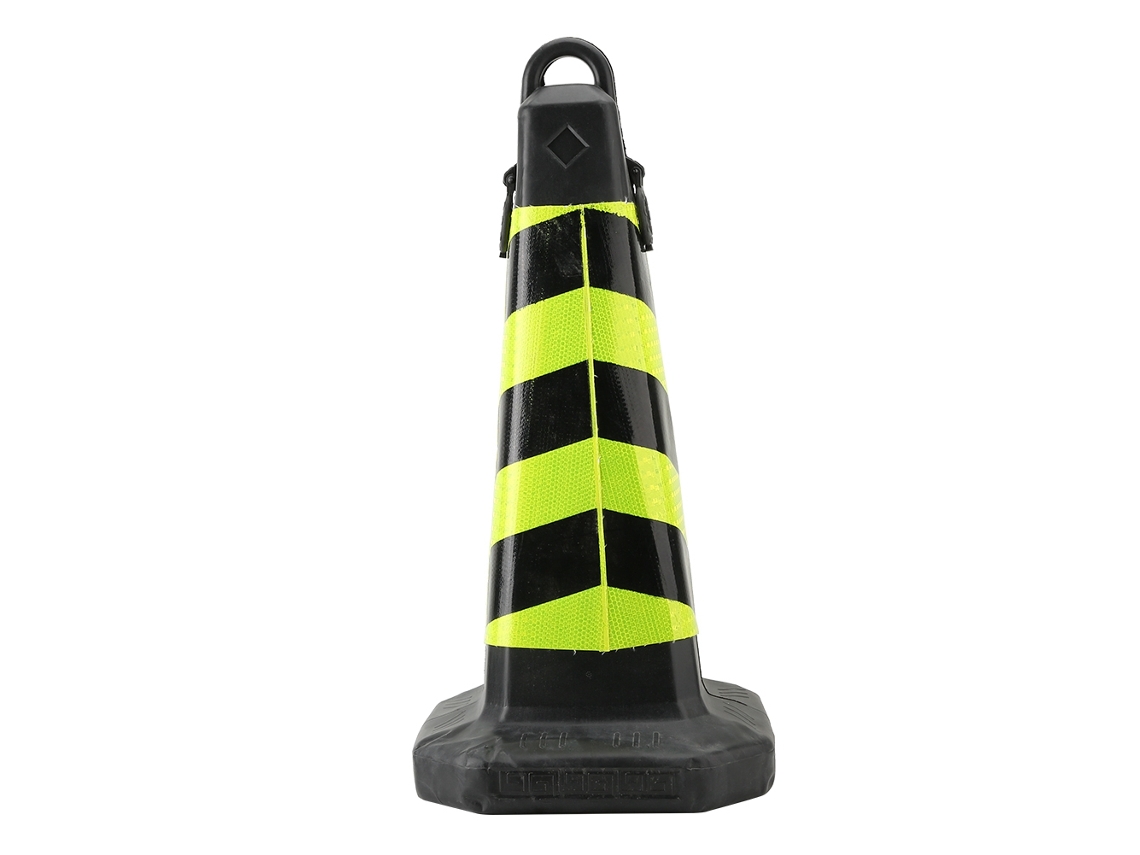 Cono De Trânsito De Plástico (aviso Refletivo, Amarelo E Preto Chamativo)
