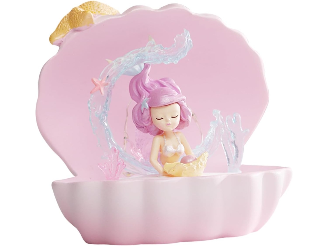 Luminária Noturna Decorativa Sereia Besportble Sem Pilhas Rosa Para