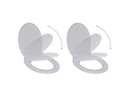 Tampos Sanita Com Tampas De Fecho Suave 2 Pcs Plãstico Branco DKD HOME DECOR