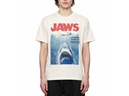 Rockinstone Jaws Movie No Swimming Solid Natural Adult T-shirt Size:l