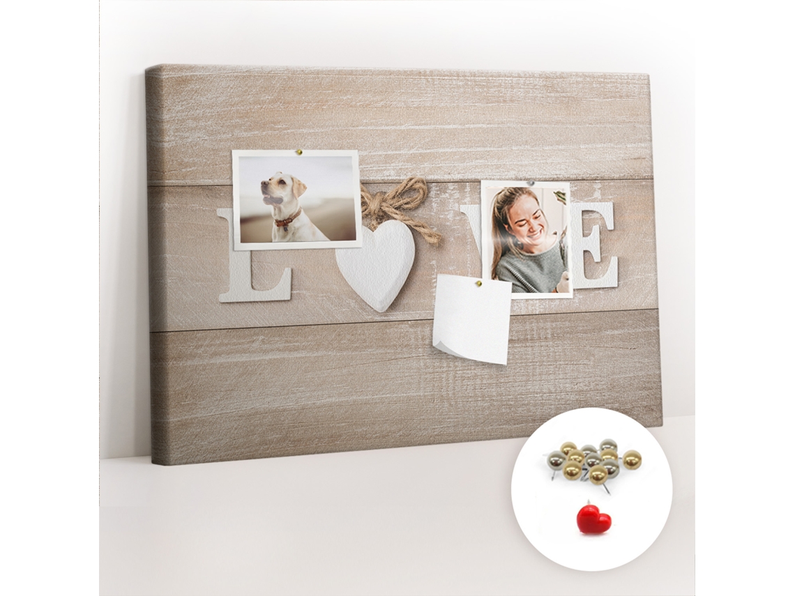 Painel De Cortiça Para Parede Inscrição "amor" Para O Escritório Espelharte (60x40 Cm)
