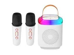 Mini Máquina De Karaokê 2 Microfones Sem Fio Karaokê Para Crianças E Adultos Alto Falante Portátil Bluetooth 5.3 Com Luz Led Microfones D Yizhood