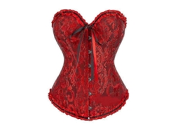 Corset Overbust Negro Para Mujer Com Ajuste Slim E Design Floral Vino Rojo Xxxl