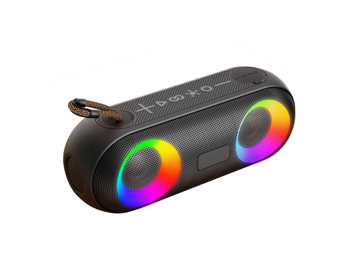 Caixa de Som Bluetooth Portátil EOOCOO (à prova d'água, luzes coloridas)