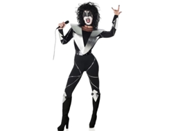 Fato de cantora de rock com maquilhagem para mulher
