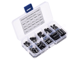 Kit com 100 Espaçadores Redondos em Nylon Abs Preto M3 para Parafusos, Sem Rosca. MDUG