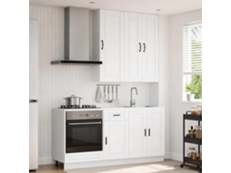 Vidaxl Unidade De Cozinha Porto 5 Unid. Branco Derivados De Madeira