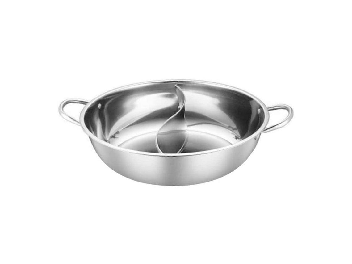 Panela Elétrica Com Divisória Em Aço Inoxidável, 34 Cm, Dupla Face, Para Fogão De Indução, Ideal Para Casa E Restaurante.