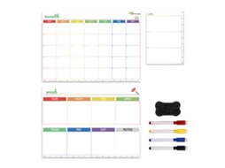 Kit De Quadro Branco Magnético Com Calendário Diário, Semanal E Mensal, Ímã De Geladeira, Caneta Para Desenho E Apagador Para Parede/ Geladeira