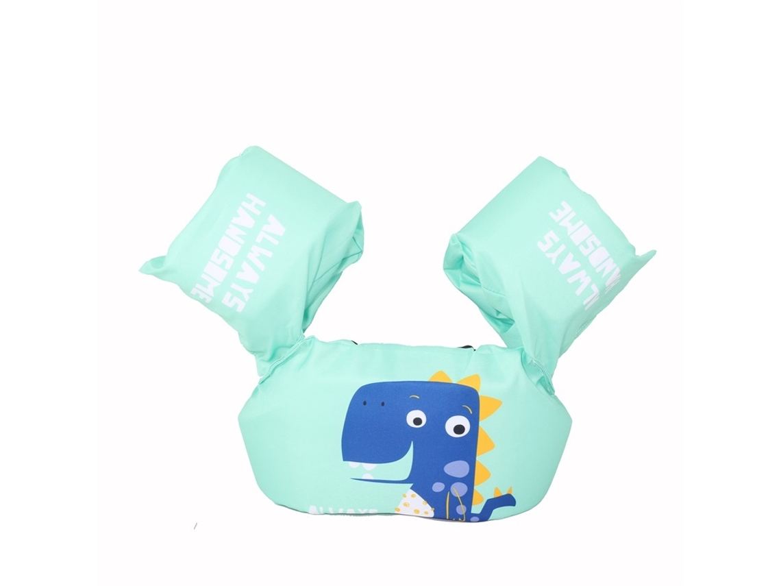 Flutuador De Braço Para Crianças Com Cinto De Cintura Treinamento De Natação Dinossauro Azul Claro