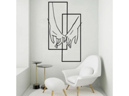 Adesivos de parede da série Fashion com homens e mulheres de mãos dadas, perfeitos para decoração de varandas e quartos com arte abstrata moderna.