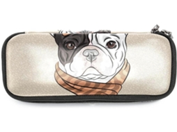 Estojo Grande Com Estampa Moderna De Bulldog Francês, Organizador Lápis, Nécessaire Escola, Escritório,