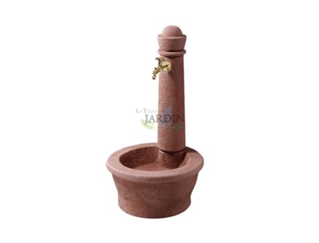 Fonte de jardim de imitação de pedra natural avermelhada Medidas: Altura 1 Metro Largura 54 Cm E Profundidade 58 Cm GRAF