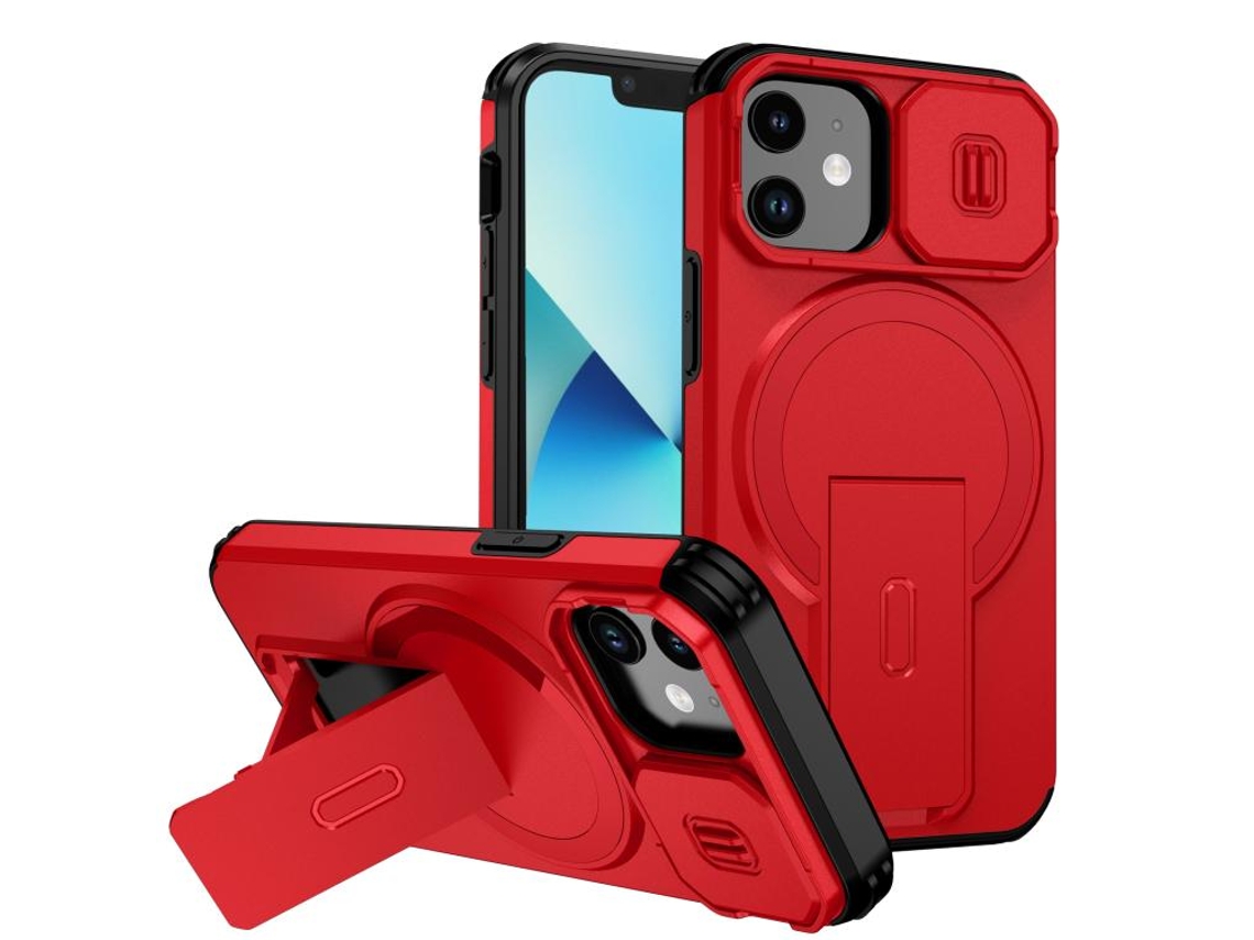 Capa Com Suporte Magsafe Para Iphone 13 Mini - Abertura Deslizante Com Proteção De Câmara