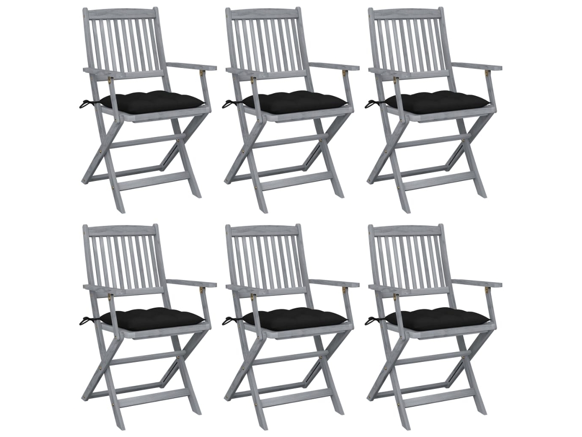 Folding Chair, Folding Chairs Vidaxl Preto Madeira De Acácia (n/a)