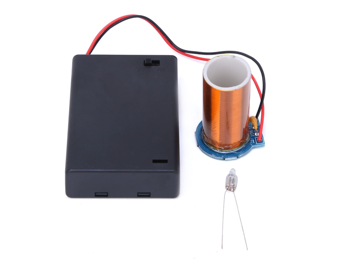 Kit Diy Tesla Coil Mini Bateria Encendido Remoto Sin Arco Electrónico Terminado
