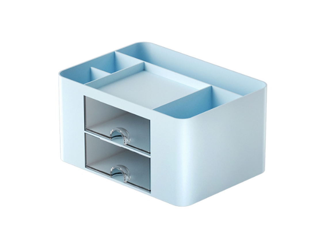 Caixa de armazenamento para mesa com gaveta, grande capacidade, azul | S/MARCA