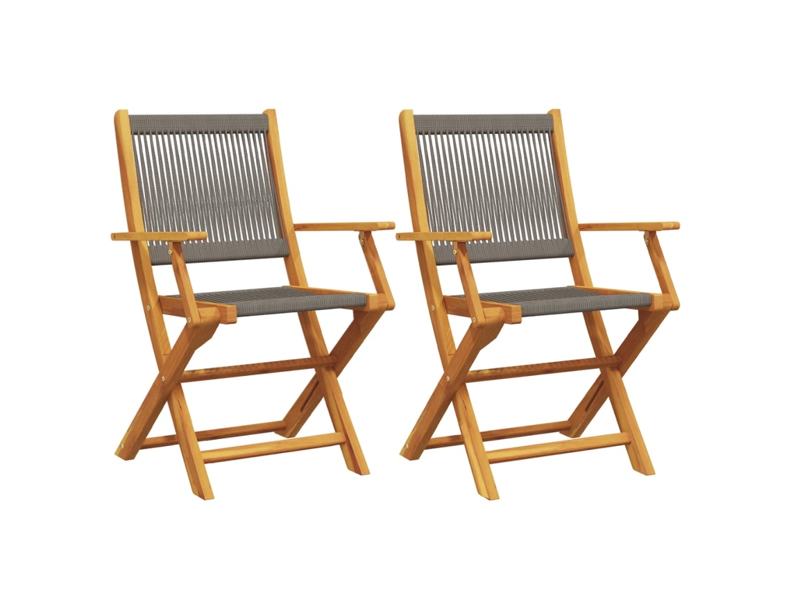 Folding Chair, Folding Chairs Vidaxl Cinzeto Madeira De Acácia (n/a)