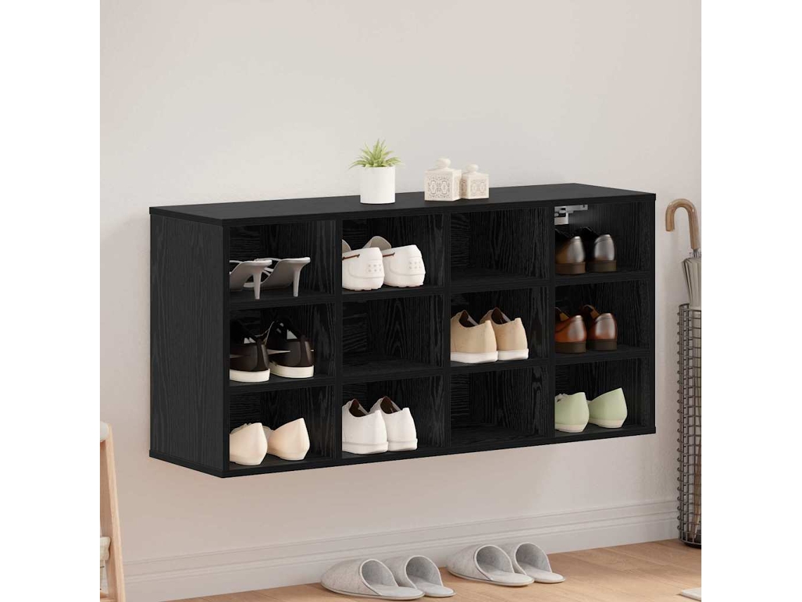Vidaxl Armário De Sapatos Carvalho Preto 103 X 30 X 51 Cm