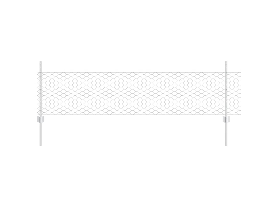 Conjunto 1 Painel De Cerca Vidaxl Prateado Aço (10 X 0,5 M)