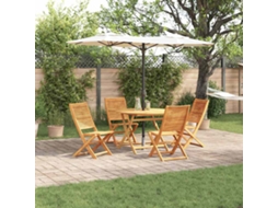 Vidaxl Conjunto De Jantar Para Jardim 5 Pcs Castanho
