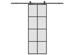 Porta Deslizante 76x205 cm Vidro Preto com Ferragens MAISON EXCLUSIVE
