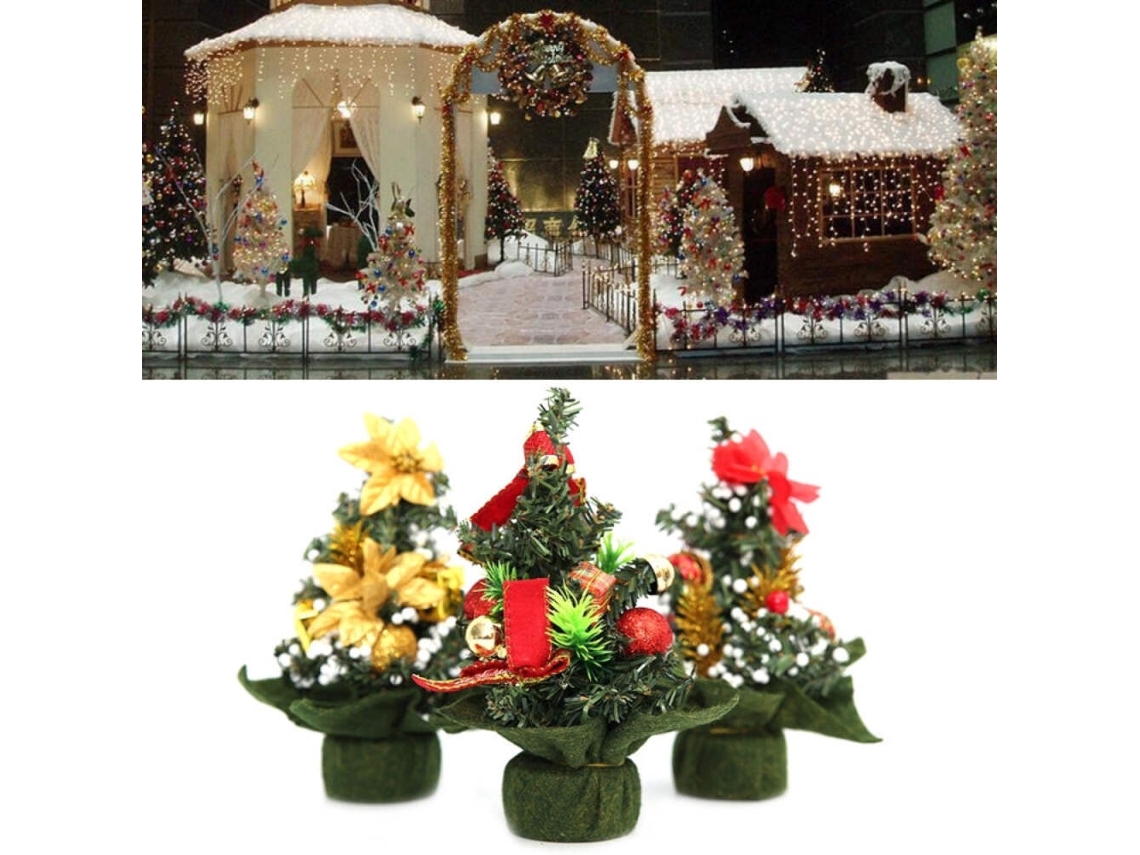 Peças Mini Árvores de Natal Decorações de Natal, Tamanho 20 18 Cm SUNNY SPACES
