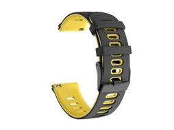 Pulseira De Relógio Lurelia 20 Mm Garmin Vivoactive 3 / Venu Universal Two Color Silicone Preto Amarelo