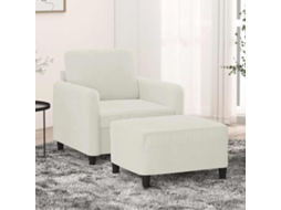 Vidaxl Poltrona Com Apoio De Pés 60 Cm Veludo Cor Creme