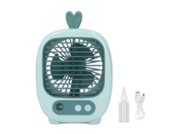 Ventilador de Mesa Pequeño com Umidificador 3 Velocidades Usb Carga Batería 1200mah para Escritório Lar Viagem Verde